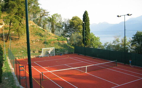 Robilant: Tennis Court, Net, Shade, Tennis, Swimming Pool, Racquet Sport, Artificial Turf, Fence