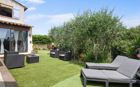 Hameau de Croisette Plage: Furniture, Kitchen & Dining Room Table, Chair, Floor, Sea, Balcony, Ocean, Resort, Eco Hotel, Dining Room