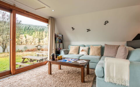 Loch Oich View (Lodge 6): Furniture, Kitchen & Dining Room Table, Chair, Floor, Sea, Balcony, Ocean, Resort, Eco Hotel, Dining Room