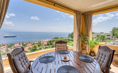 Judy: Furniture, Kitchen & Dining Room Table, Chair, Floor, Sea, Balcony, Ocean, Resort, Eco Hotel, Dining Room