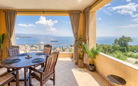 Judy: Furniture, Kitchen & Dining Room Table, Chair, Floor, Sea, Balcony, Ocean, Resort, Eco Hotel, Dining Room