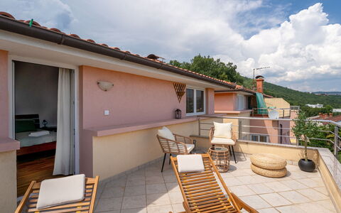 Judy: Furniture, Kitchen & Dining Room Table, Chair, Floor, Sea, Balcony, Ocean, Resort, Eco Hotel, Dining Room