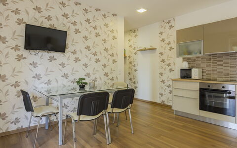Patti 1: Furniture, Kitchen & Dining Room Table, Chair, Floor, Sea, Balcony, Ocean, Resort, Eco Hotel, Dining Room