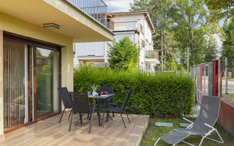 Patti 1: Furniture, Kitchen & Dining Room Table, Chair, Floor, Sea, Balcony, Ocean, Resort, Eco Hotel, Dining Room
