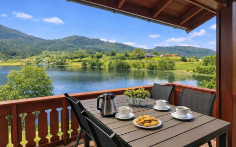 Vasselbu: Furniture, Kitchen & Dining Room Table, Chair, Floor, Sea, Balcony, Ocean, Resort, Eco Hotel, Dining Room