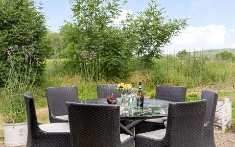 Onsjö: Furniture, Kitchen & Dining Room Table, Chair, Floor, Sea, Balcony, Ocean, Resort, Eco Hotel, Dining Room