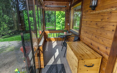 Whispering Woods: Wood, Porch, Door, Wood Stain, Cottage, Hardwood, Log Cabin, Garden Buildings, Glass, Plank
