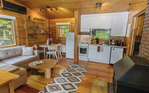 Whispering Woods: Wood, Flooring, Interior Design, Floor, Couch, Furniture, Ceiling, Room, Living Room, Home