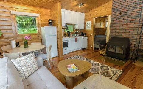 Whispering Woods: Wood, Interior Design, Flooring, Furniture, Ceiling, Floor, Home, Cottage, Hardwood, Room