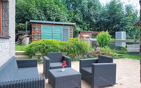 Sylva: Furniture, Outdoor Furniture, Chair, Garden, Outdoor Table, Flowerpot, Patio, Backyard, Shade, Coffee Table