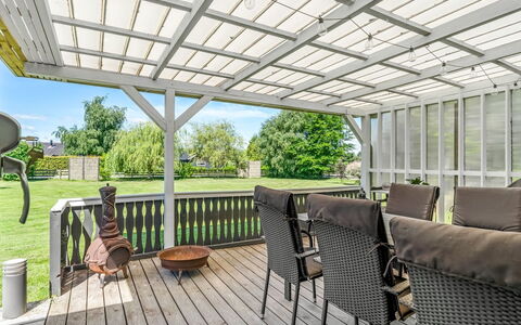 Gertraud - 600M from the Sea: Wood, Porch, Deck, Shade, Outdoor Furniture, Outdoor Structure, Patio, Garden, Hardwood, Metal