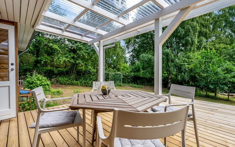 Hejne - 600M from the Sea: Furniture, Wood, Outdoor Furniture, Chair, Table, Outdoor Table, Shade, Porch, Deck, Outdoor Structure