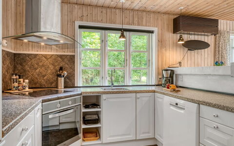 Alivia - 500M from the Sea: Wood, Kitchen, Countertop, Interior Design, Ceiling, Flooring, Cabinetry, Kitchen Appliance, Home, Tap