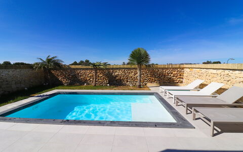 Villa Ginevra Luxury Otranto: Blue, Swimming Pool, Composite Material, Resort, Outdoor Furniture, Tile, Hotel, Design, Villa, Eco Hotel