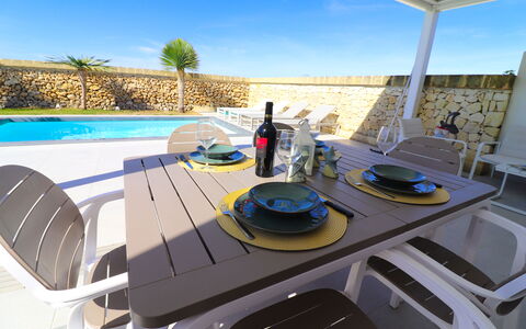 Villa Ginevra Luxury Otranto: Furniture, Outdoor Furniture, Swimming Pool, Chair, Resort, Outdoor Table, Shade, Eco Hotel, Patio, Hotel