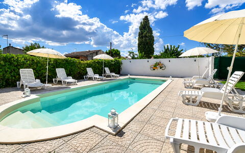 Villa Didymos: Swimming Pool, Outdoor Furniture, Resort, Shade, Umbrella, Hotel, Sunlounger, Eco Hotel, Landscaping, Chair