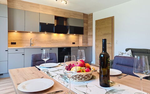 Eben: Furniture, Interior Design, Flooring, Countertop, Kitchen, Wood, Light Fixture, Ceiling, Floor, Kitchen & Dining Room Table