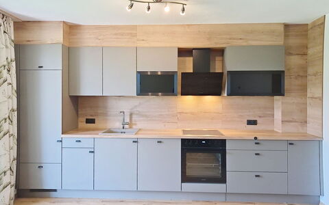 Eben: Cabinetry, Countertop, Flooring, Furniture, Wood, Kitchen, Interior Design, Kitchen Appliance, Floor, Cupboard