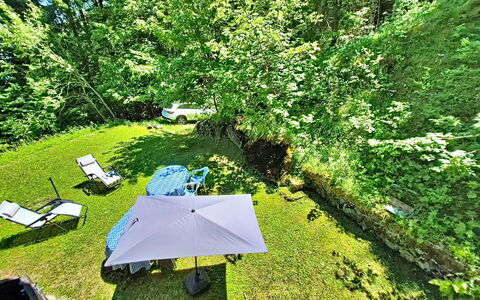 Le Mayen D'Ovronnaz: Vegetation, Shrub, Garden, Groundcover, Lawn, Landscaping, Yard, Backyard, Shade, Outdoor Furniture