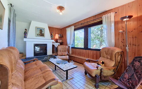 Le Mayen D'Ovronnaz: Wood, Ceiling, Furniture, Interior Design, Room, Living Room, Couch, Hardwood