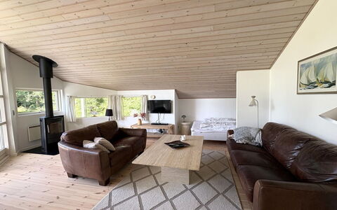 Veljan - 300M from the Sea: Interior Design, Flooring, Floor, Couch, Wood, Ceiling, Furniture, Wood Flooring, Living Room, Room
