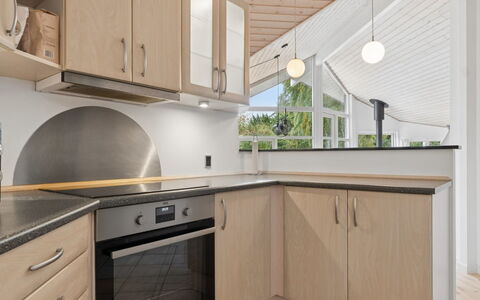 Veljan - 300M from the Sea: Interior Design, Flooring, Wood, Kitchen, Ceiling, Light Fixture, Countertop, Lighting, Floor, Furniture