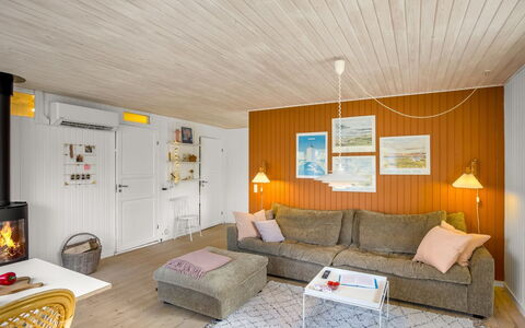 Ruka - 600M from the Sea: Interior Design, Furniture, Wall, Flooring, Couch, Wood, Ceiling, Floor, Room, Living Room