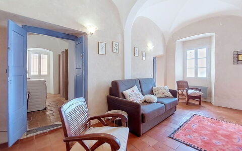 Casa Memmi Mouriès: Flooring, Furniture, Ceiling, Floor, Interior Design, Room, Chair, Living Room, Couch