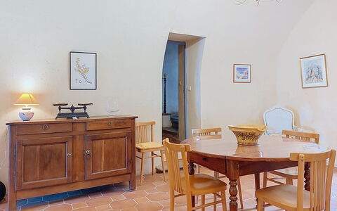 Casa Memmi Mouriès: Furniture, Flooring, Interior Design, Wood, Table, Floor, Chair, Room, Lighting, Dining Room