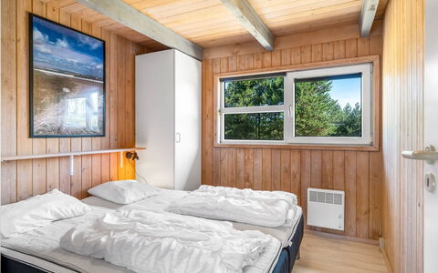 Gertrud - 800M from the Sea: Wood, Door, Hardwood, Plank, Wood Stain, Bedroom, Log Cabin, Bed Frame, Bedding, Bed