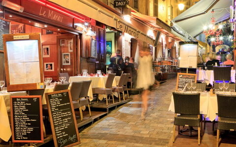 Villa Norma: Furniture, Restaurant, Chair, Food, Awning