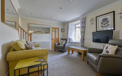 Thistle Cottage: Furniture, Interior Design, Wood, Couch, Ceiling, Flooring, Floor, Home, Room, Living Room
