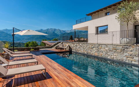 Aura: Mountain Range, Eco Hotel, Swimming Pool, Hill Station, Ridge, Alps, Villa, Estate, Valley, Deck