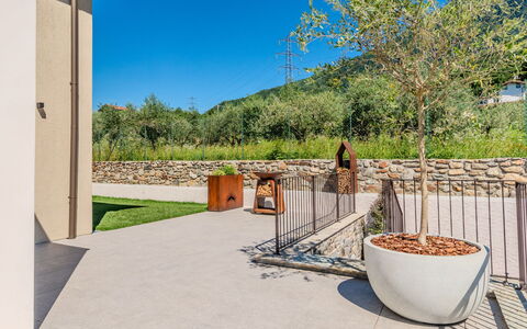 Aura: Garden, Concrete, Shade, Landscaping, Flagstone, Driveway, Walkway, Yard, Backyard, Path