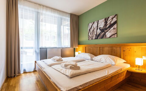 Zell am See 79: Bed, Bedroom, Wood, Interior Design, Flooring, Floor, Ceiling, Bed Sheet, Furniture, Bedding