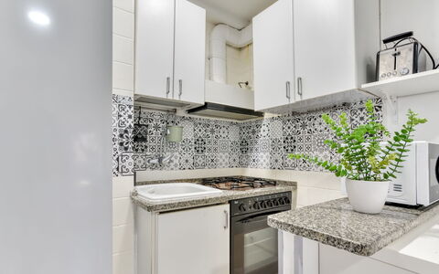 Cannes: Kitchen, Kitchen Appliance, Major Appliance, Countertop, Interior Design, Flooring, Cabinetry, Floor, Home, Home Appliance