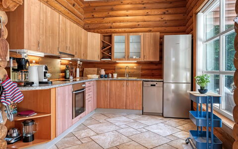 Unelma - from the Sea: Kitchen, Wood, Kitchen Appliance, Countertop, Major Appliance, Interior Design, Cabinetry, Ceiling, Home, Furniture
