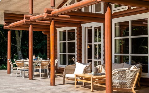 Unelma - from the Sea: Wood, Furniture, Hardwood, Wood Stain, Outdoor Furniture, Floor, Porch, Shade, Chair, Deck