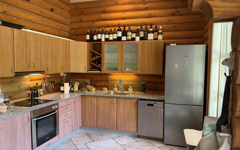 Unelma - from the Sea: Kitchen, Furniture, Countertop, Kitchen Appliance, Flooring, Cabinetry, Major Appliance, Interior Design, Wood, Floor