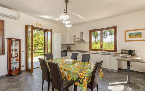 Villa Don Pino: Interior Design, Furniture, Home, Flooring, Chair, Room, Kitchen & Dining Room Table, Ceiling, Dining Room, Wood Stain