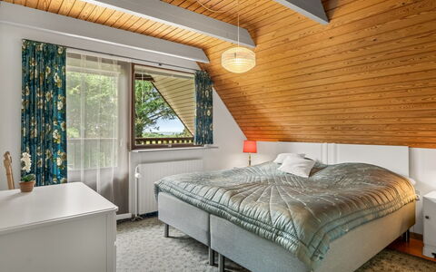 Milly - 500M to the Fjord: Bed, Bedroom, Interior Design, Bed Sheet, Wood, Bedding, Ceiling, Furniture, Flooring, Floor
