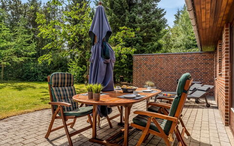 Milly - 500M to the Fjord: Furniture, Outdoor Furniture, Wood, Chair, Table, Outdoor Table, Shade, Wood Stain, Garden, Patio