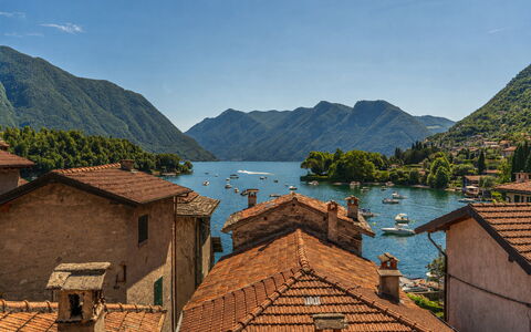Next Comacina, Lago di Como: Mountainous Landforms, Mountain, Water, Body Of Water, Boat, Hill, Watercraft, Mountain Range, Highland, House