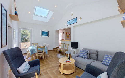 Villa la Coquille: Furniture, Interior Design, Flooring, Floor, Wood, Ceiling, Room, Couch, Living Room, Lighting