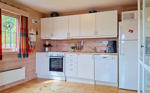 Bjørnbu: Kitchen, Wood, Major Appliance, Flooring, Furniture, Countertop, Interior Design, Kitchen Appliance, Cabinetry, Floor