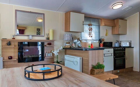 Seascape: Wood, Furniture, Interior Design, Flooring, Floor, Countertop, Kitchen, Cabinetry, Room, Wood Stain
