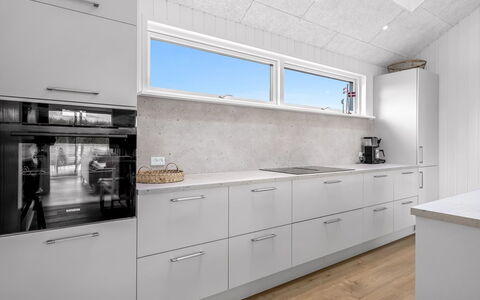 Tayara - 900M from the Sea: Flooring, Kitchen, Countertop, Wood, Floor, Interior Design, Cabinetry, Ceiling, Major Appliance, Kitchen Appliance