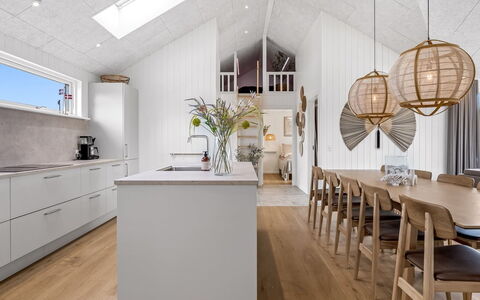 Tayara - 900M from the Sea: Flooring, Interior Design, Wood, Ceiling, Furniture, Light Fixture, Floor, Wood Flooring, Lighting, Kitchen