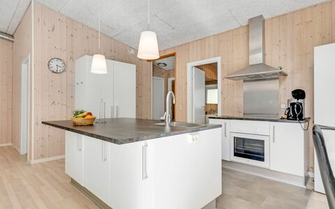 Nakke - 900M from the Sea: Wood, Flooring, Kitchen, Ceiling, Floor, Interior Design, Countertop, Wood Flooring, Home, Room