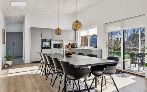 Constance - 900M from the Sea: Furniture, Interior Design, Flooring, Floor, Wood, Wood Flooring, Ceiling, Kitchen & Dining Room Table, Chair, Light Fixture